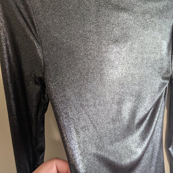 BCBGENERRATION Black metallic turtleneck top - Picture 8 of 11